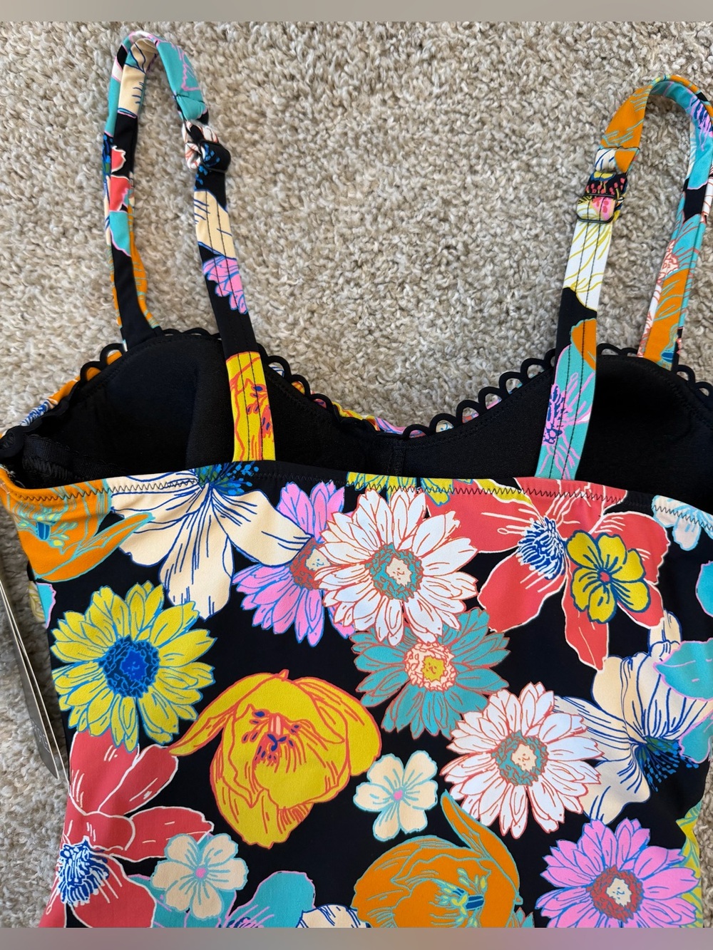 NWT Profile By Gottex Rising Sun One Piece Floral Tummy Control Size 10 D - Picture 6 of 14